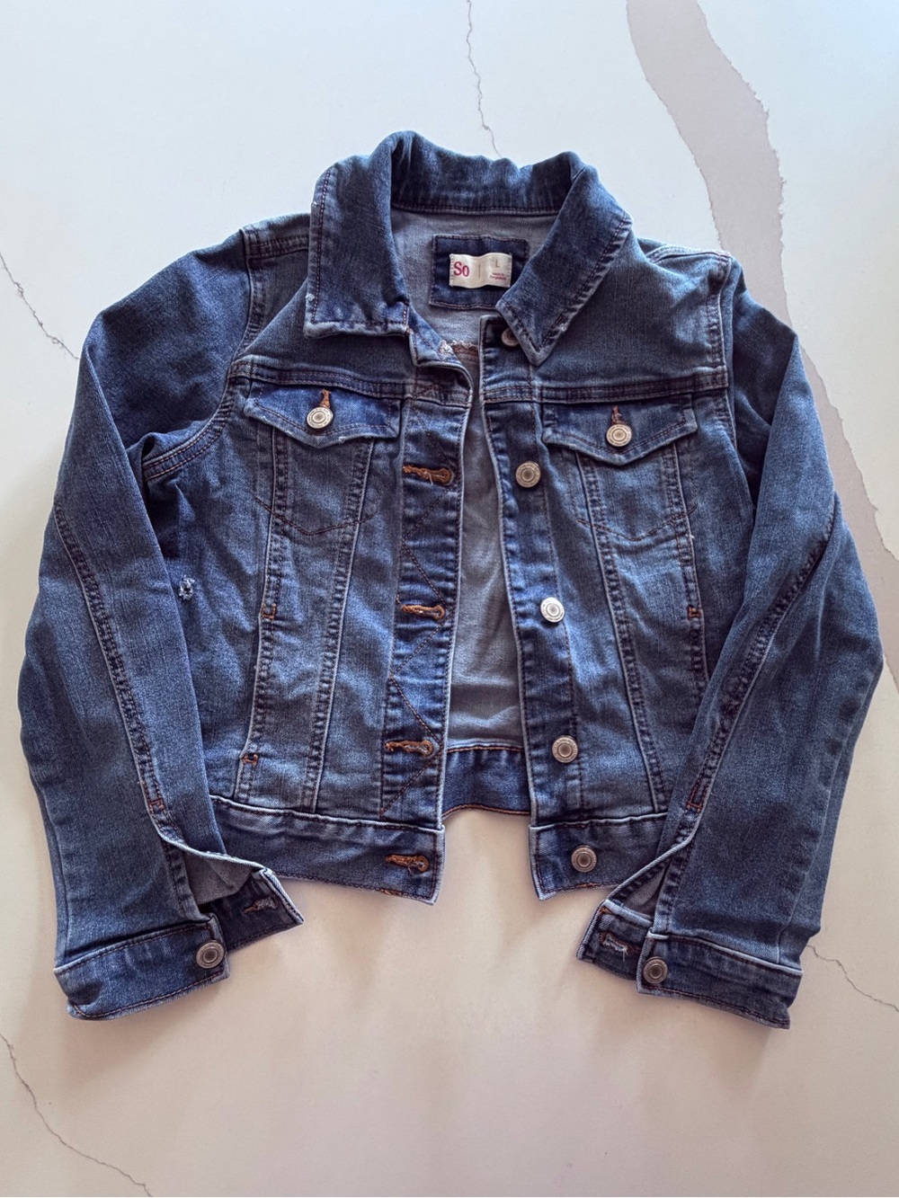 Girls SO Jean Jacket Denim Jacket | Size Large | Blue Wash